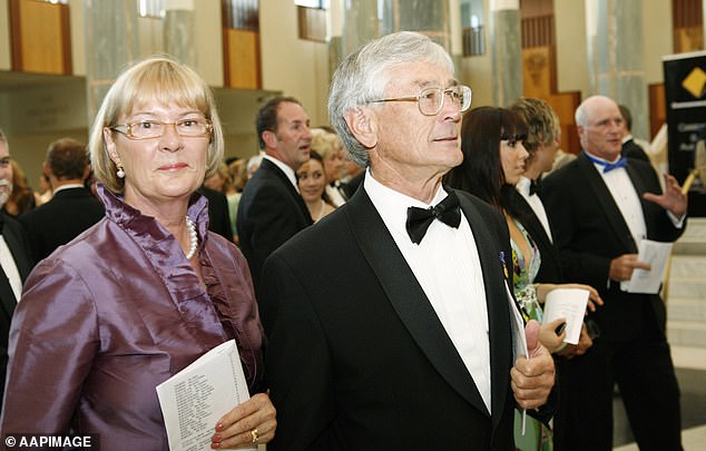 Mr Smith bought his first home in Greenwich on Sydney's lower north shore for just $32,000 in 1973, four years after marrying wife Pip and five years after founding Dick Smith Electronics (the couple are pictured in 2010)