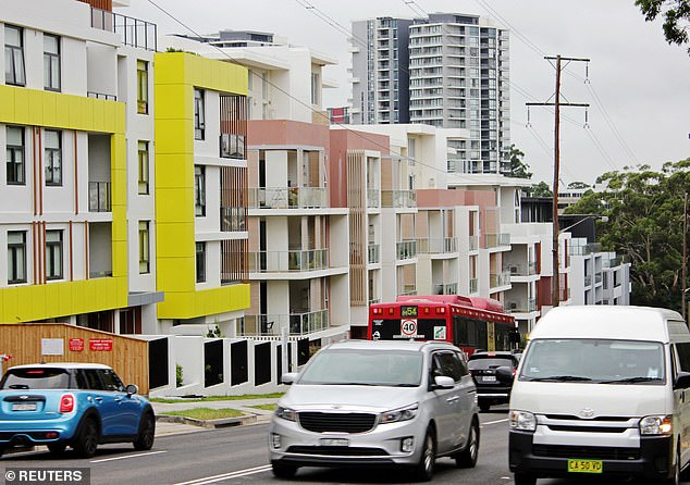 Mr Smith lamented how young people could no longer afford a house with a backyard and were forced to live in high-rise apartments (pictured are apartments in Epping in Sydney's north).