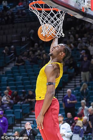 Bronny then lit up the crowd as he took flight and hit home with one hand