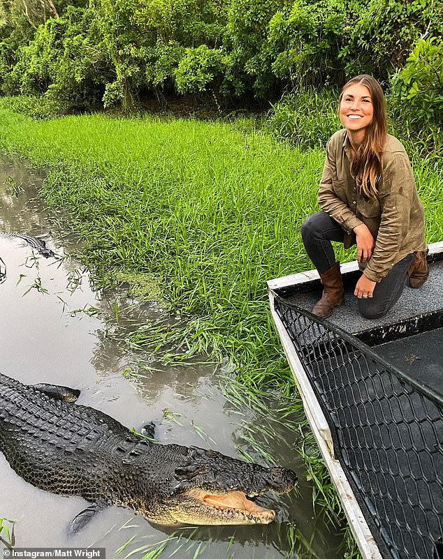 Kaia Wright is the glamorous social media mum-of-two who combines crocodile wrestling with beauty tips - and has her own 5.5 meter crocodile called Tripod