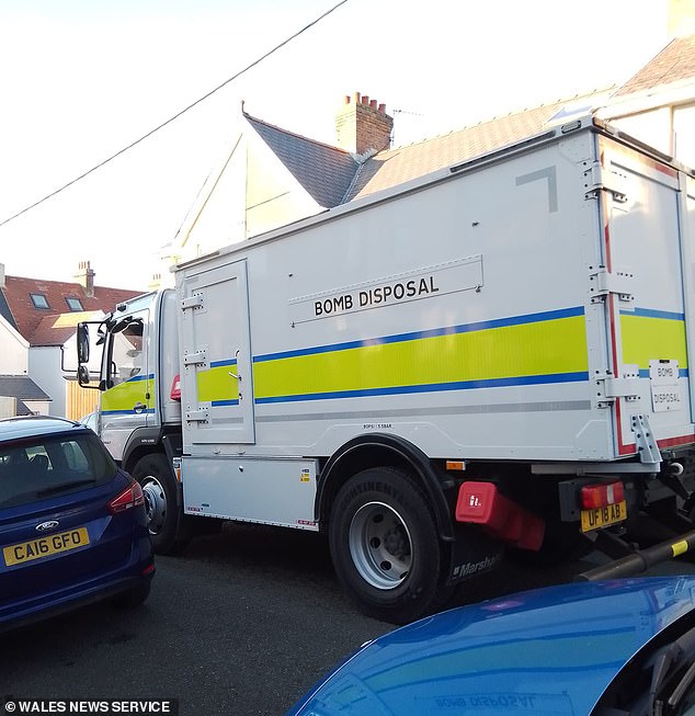 The bomb was removed by a bomb squad after police spotted it in the couple's garden