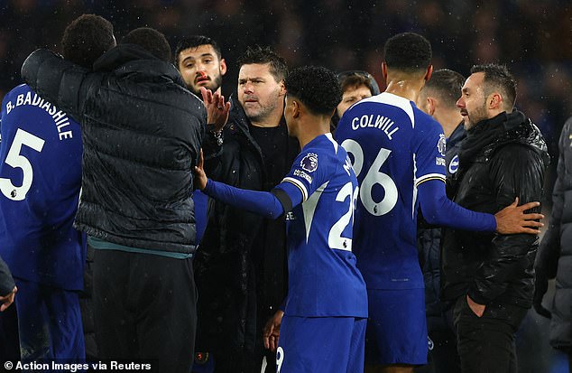 Tempers threatened to boil over at full-time after Chelsea claimed a 3-2 win over Brighton