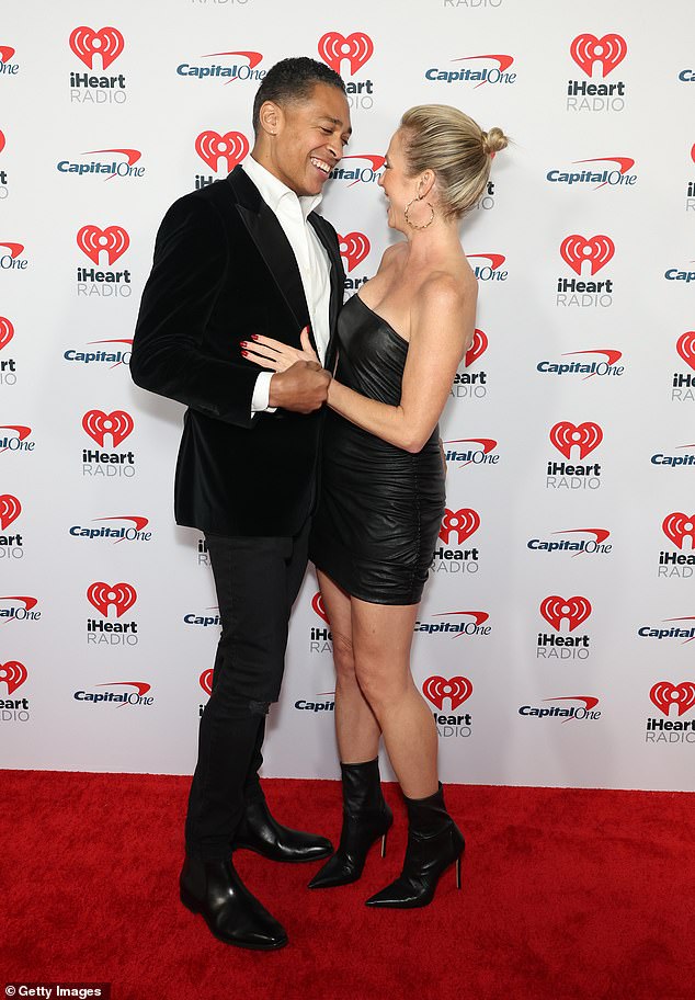 Robach and Holmes were seen laughing and posing in matching outfits at this year's HeartRadio's Jingle Ball