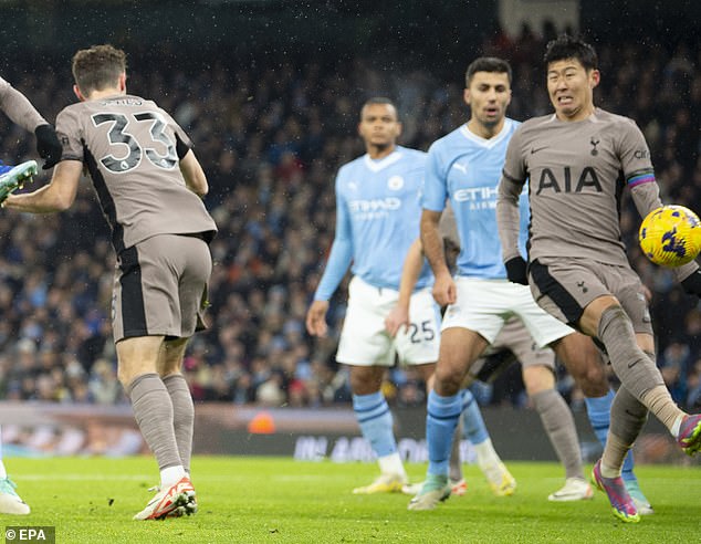 Just over two minutes later the ball flew off him and into the goal, creating the equalizer