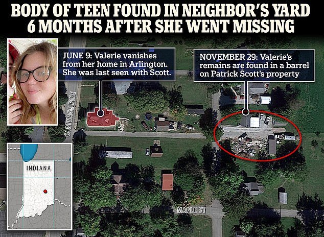 Valerie disappeared from her home on June 7.  Her body was found on Tuesday in her neighbour's garden, just 100 meters from where she went missing.