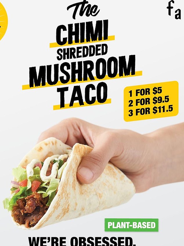 The shredded shiitake mushroom filling was launched in 201 - the first to be introduced to the GYG menu since 2018.  Photo: Guzman y Gomez via NCA NewsWire