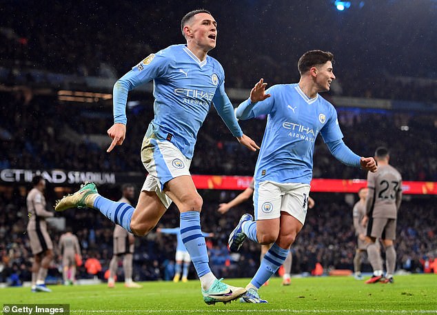 Phil Foden put City ahead in the 31st minute, heading into half-time at 2-1 against Spurs