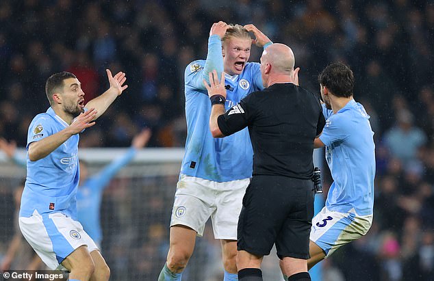 The match ended in controversy after the referee blew his whistle for a foul on Erling Haaland when Jack Grealish was through on goal, after initially appearing to play advantage for the hosts.