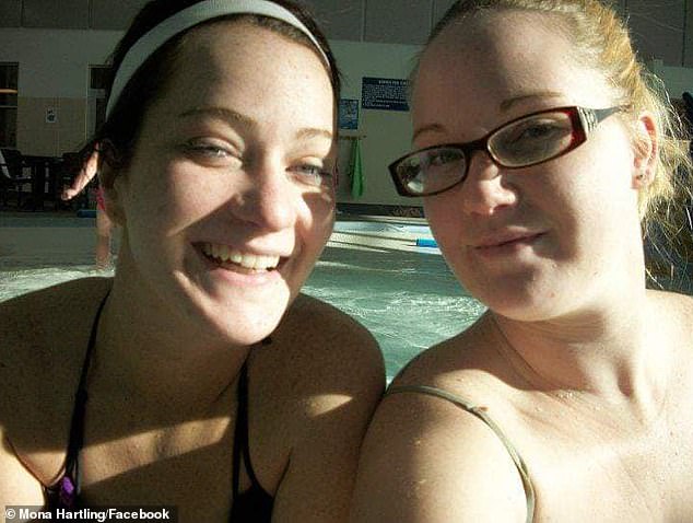 A smiling Ferguson (pictured) in a swimming pool with a loved one in an undated photo