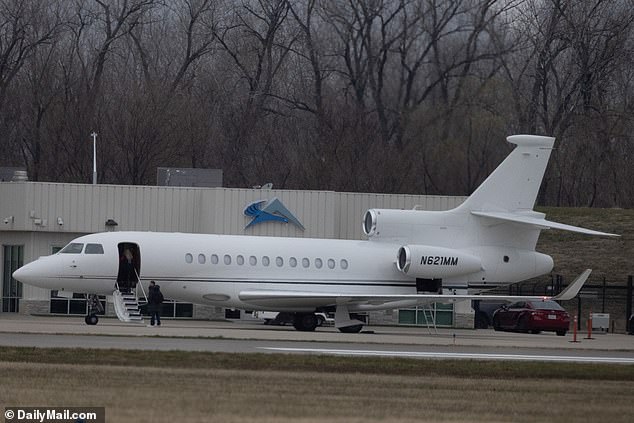 The new friends boarded the private jet at Charles B. Wheeler Downtown Airport