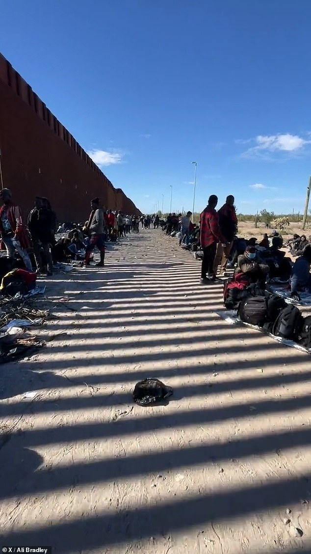 Here you see a section of border near the headquarters of the Tuscon Sector Border Patrol