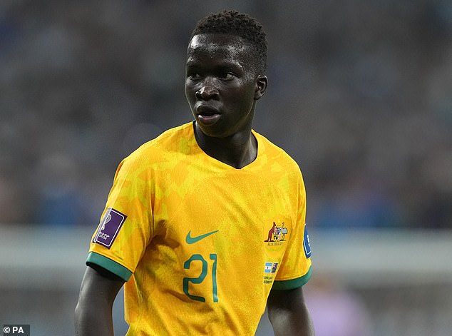 Youngster Garang Kuol has fallen out of favor with both the Socceroos and Olyroos