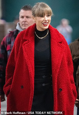 Kelce's girlfriend Taylor Swift was also spotted at Lambeau Field before the game