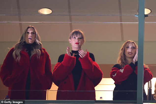 On Sunday, the trio all wore red outfits as they watched the Chiefs vs.  Packers attended at Lambeau Field in Wisconsin