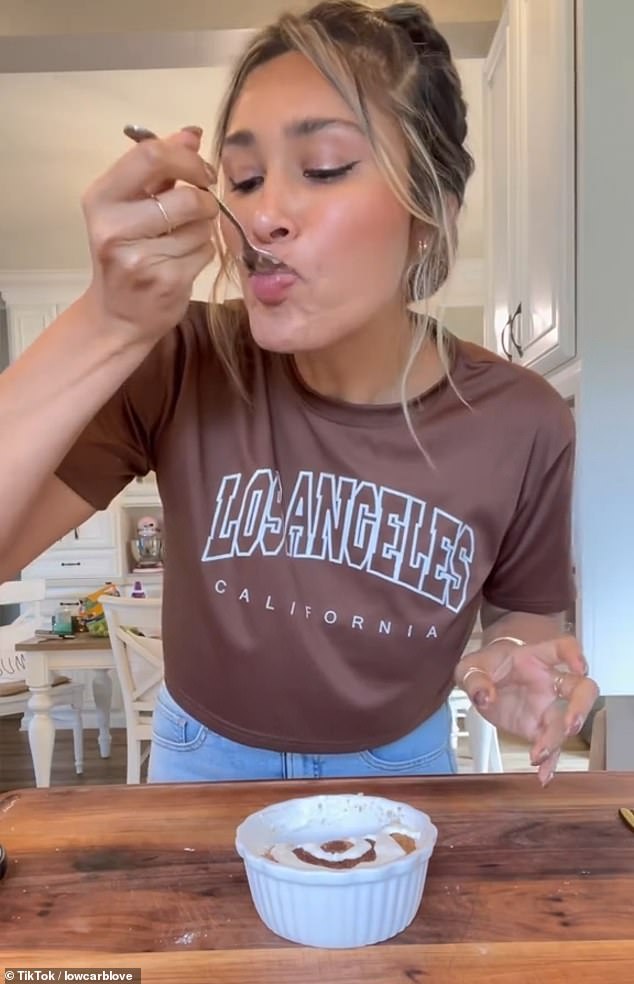 Wendolyne ended her video by grabbing a fork and taking a bite of the dessert.  “Mmm, mmm, mmm,” she said