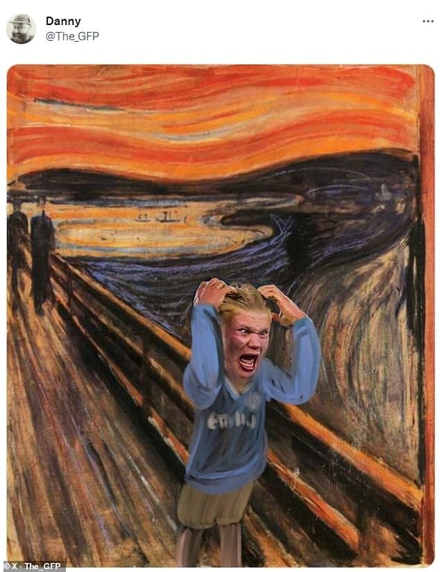 Another placed the Man City striker in Edvard Munch's iconic painting, The Scream