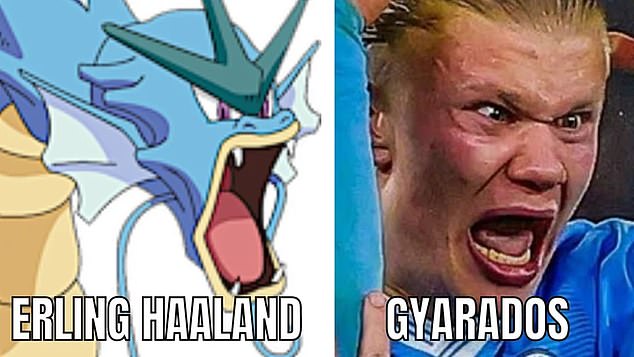 Another internet creative also compared Haaland to Pokemon character Gyrados