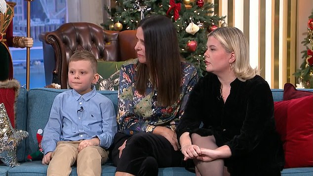 Milo appeared on ITV's This Morning alongside his mum Harley (right) and grandmother Leanne (centre) and revealed he gets to choose how the door he opens is decorated.  He plans to decorate it in a Star Wars theme