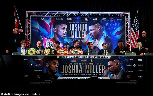 Miller was scheduled to fight Anthony Joshua for the Briton's IBF, WBO and WBA heavyweight titles on June 1, 2020 at Madison Square Garden