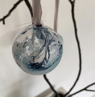 Claire's DIY nail polish Christmas baubles have a unique marble effect