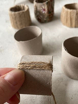 Claire showed how to make napkin rings without spending any money