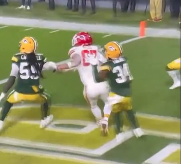 Kelce was involved in some late drama after it appeared he was pushed on the final play of the game