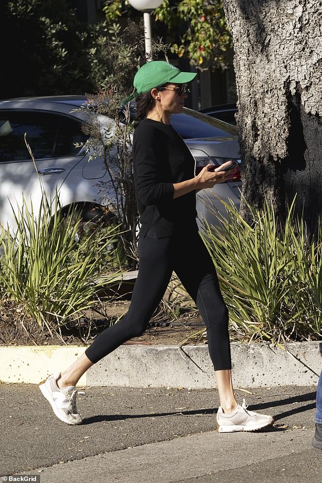 Meghan kept it casual as she walked around Santa Barbara