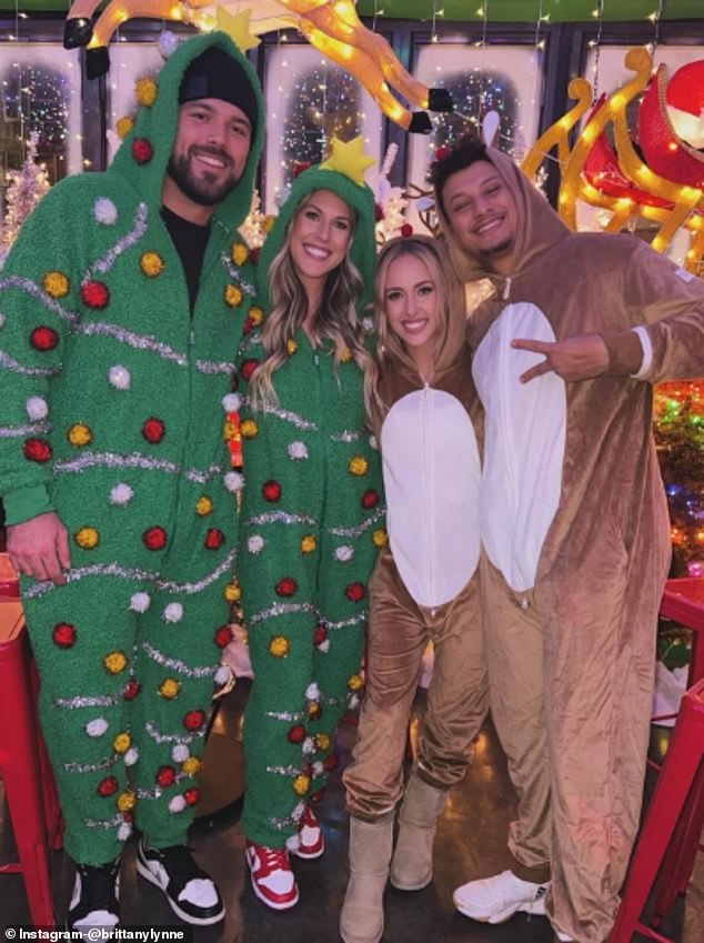 Patrick and Brittany Mahomes recently wore matching onesies alongside Blake and Lyndsay Bell