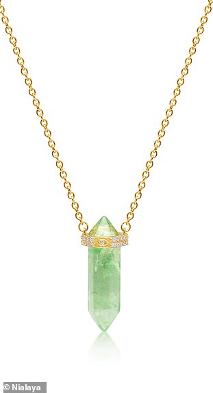 Green Fluorite Crystal Necklace from Nialaya, now $97.30;  nialaya.com
