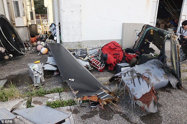 During the search, parts believed to be wreckage from the fuselage of a US Air Force CV-22 'Osprey' transport aircraft were recovered.