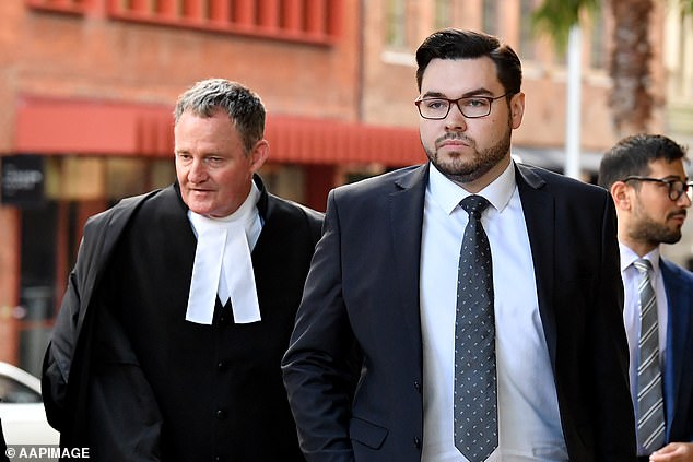 Bruce Lehrmann (right) arrives at the Federal Court of Australia in Sydney on Wednesday, December 6, 2023