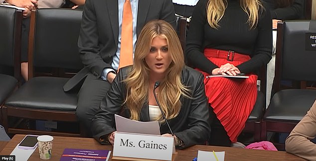 Ex-Kentucky swimmer Riley Gaines was the first to testify before the subcommittee on Tuesday