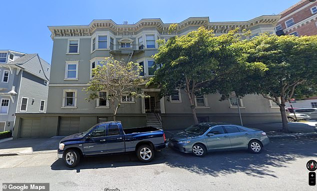 Ms Wong was found unresponsive when officers conducted a welfare check at her home on Clay Street (pictured) in the Presidio Heights neighborhood