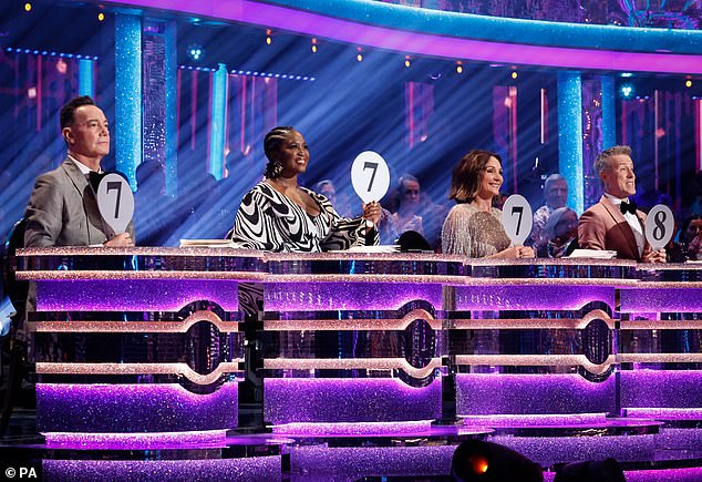 Shirley joined the jury in 2017 as head judge, replacing the late Len Goodman (pictured from left to right with fellow judges Craig Revel Horwood, Motsi Mabuse and Anton Du Beke)