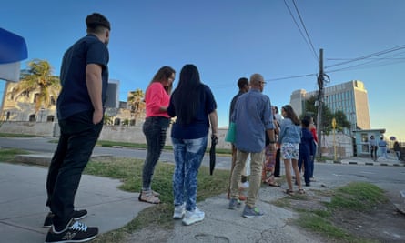 Cubans line up outside the US Embassy in Havana on January 4.