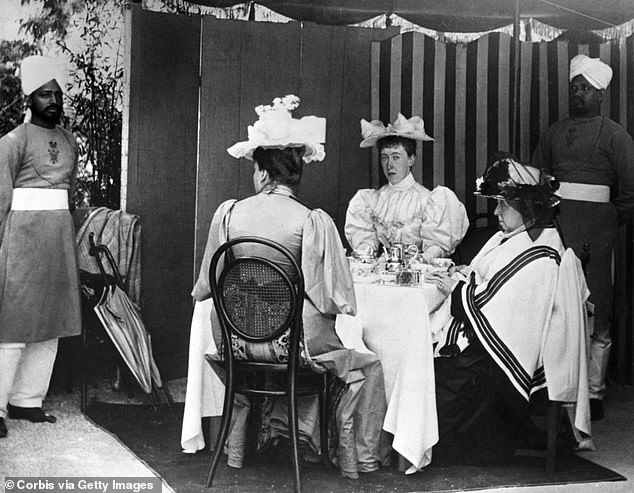 Queen Victoria was called in to discuss the superior quality of tea from India, which was part of the British Empire.  Above: The Queen drinks tea during a visit to Nice with her daughter and granddaughter