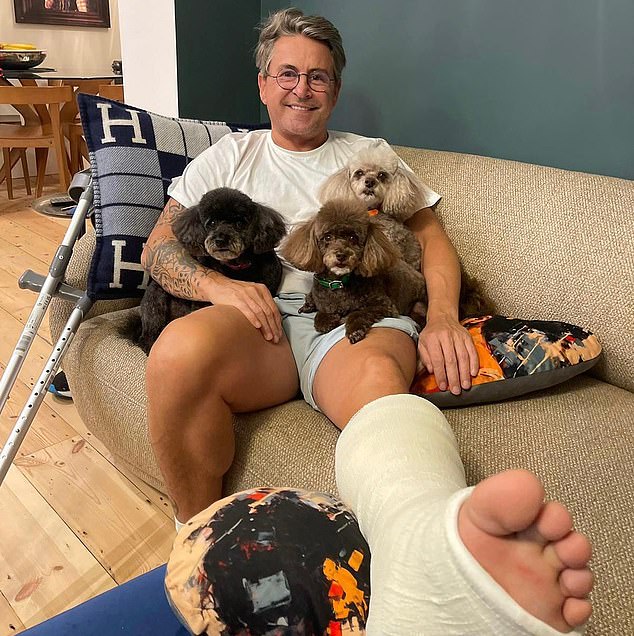 Stephen, 52, suffered a freak accident during training before being told by doctors he had broken his left ankle and would have to be on crutches for the next three months.