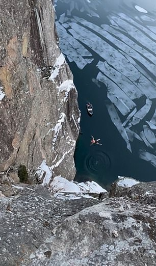 He posted images of the dive in Norway on his social media on Sunday