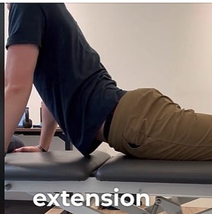 Extending the back with mini push-ups can relieve tension in the spine