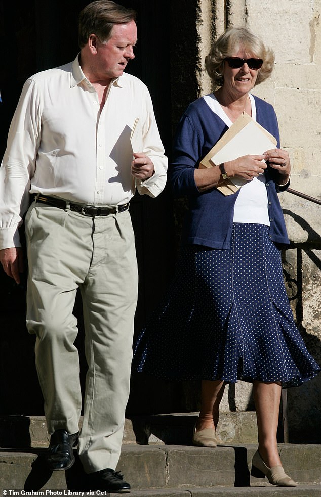 Andrew and Camilla are pictured at their daughter Laura's wedding rehearsal in 2006