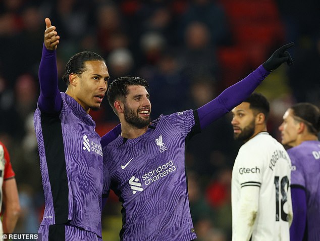 Goals from Liverpool captain Virgil van Dijk and Dominik Szoboszlai sealed the win for the Reds against Sheffield United