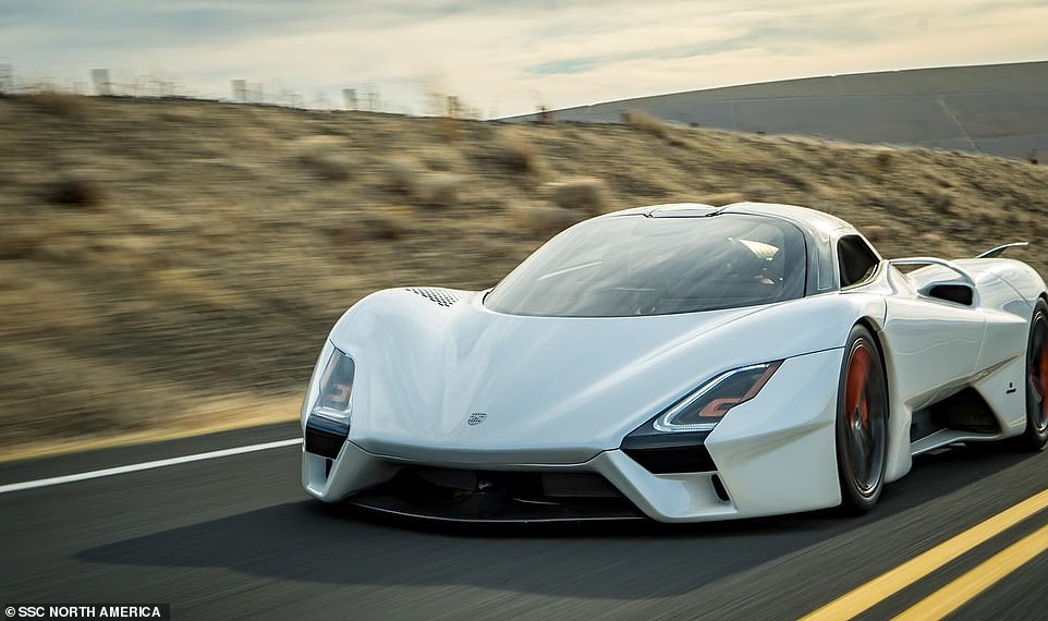 This American-made supercar features a 5.9-liter V8 engine with a flat-plane crank to provide high-revving capabilities.  Like most cars on this list, it's twin-turbocharged and has different power ratings depending on the type of fuel in the tank: 91-octane gasoline will produce 1,350 horsepower, while E85 will push out 1,750 horsepower.  Its drag coefficient is just 0.279, which means it glides through the air like a fish in water.  It was propelled to 295 mph over a distance of 2.3 miles at Space Florida's launch and landing facility in 2022.