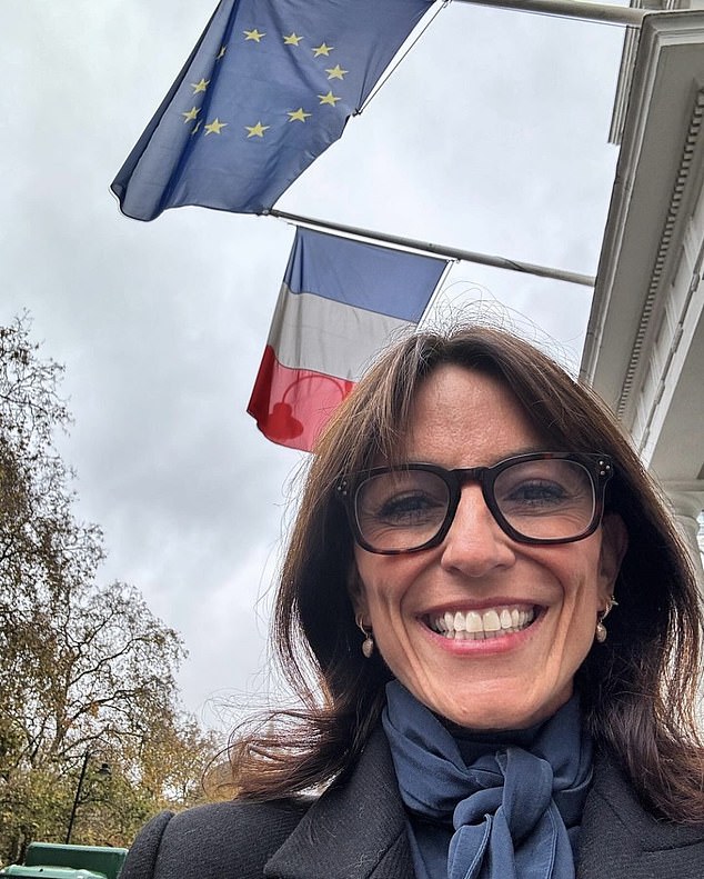 The 56-year-old went to the French embassy to start the process of obtaining her new passport as she comes to terms with her troubled relationship with her mother.