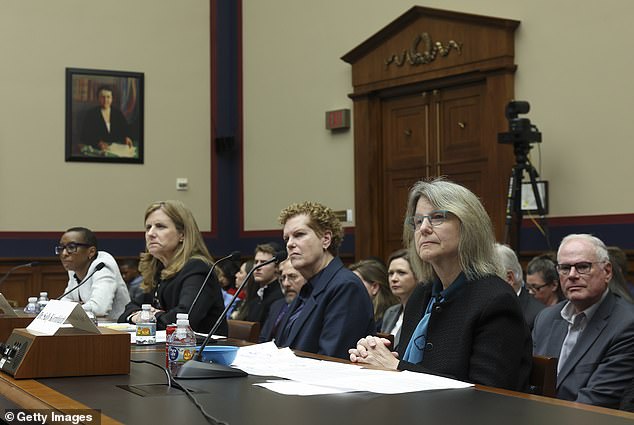 Dr.  Claudine Gay, President of Harvard University, Liz Magill, President of the University of Pennsylvania, Dr.  Pamela Nadell, professor of History and Jewish Studies at American University, and Dr.  Sally Kornbluth, president of the Massachusetts Institute of Technology