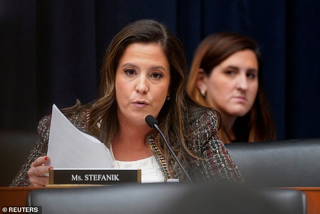 U.S. Representative Elise Stefanik (R-NY) calls for the resignation of Harvard University President Claudine Gay during a House Education and The Workforce Committee hearing