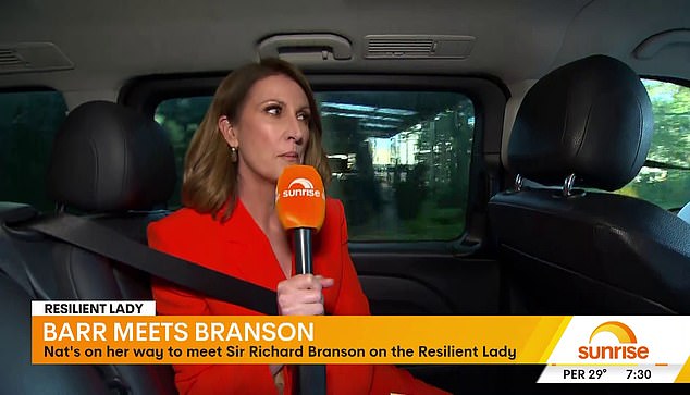 The breakfast television presenter, 55, quietly snuck out of the Sunrise studio for an exclusive interview with Sir Richard Branson