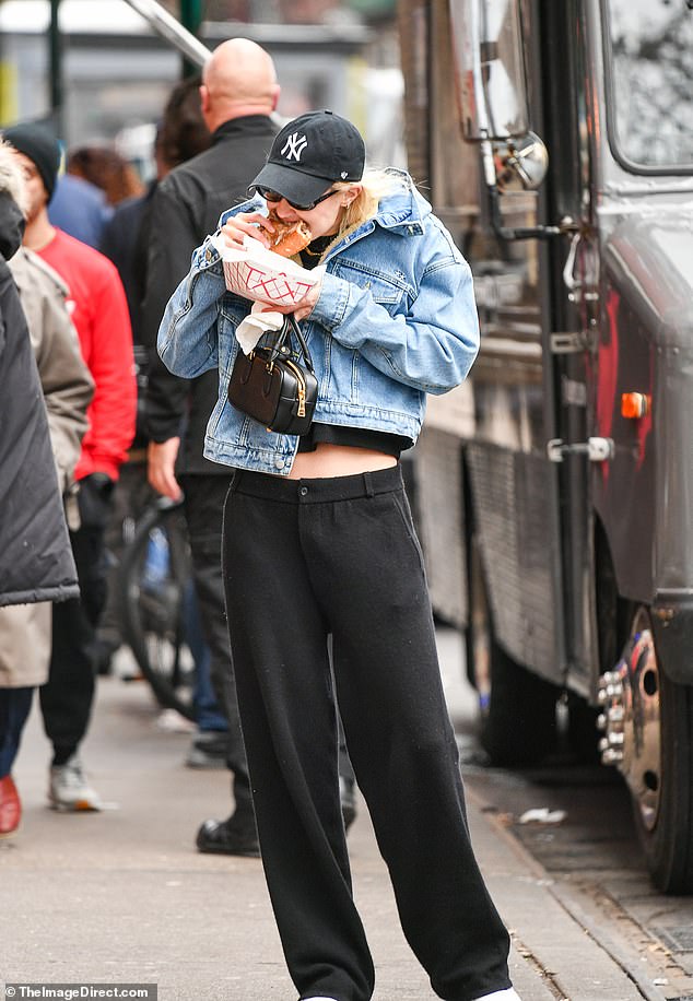 Gigi enjoyed a bite of the cheesesteak