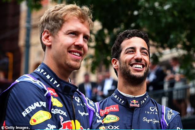 The pair raced for Red Bull in 2014 and have remained close since, with Ricciardo praising Vettel for being a 'true friend' as he battled through a horror season with McLaren in 2022.