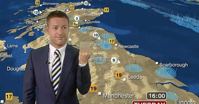 In 2010, Schafernaker was about to present the weather forecast when he gave the middle finger to newsreader Simon McCoy