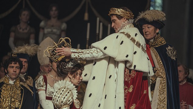 Joaquin Phoenix's Napoleon is crowned Kirby's Josephine in a depiction of the Imperial Coronation in 1804